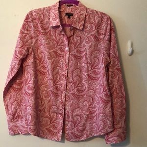 NWOT Talbots Size 12 pink and white Shirt